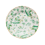 Ginori Oro Di Doccia Green Round Flat Plate - 13"